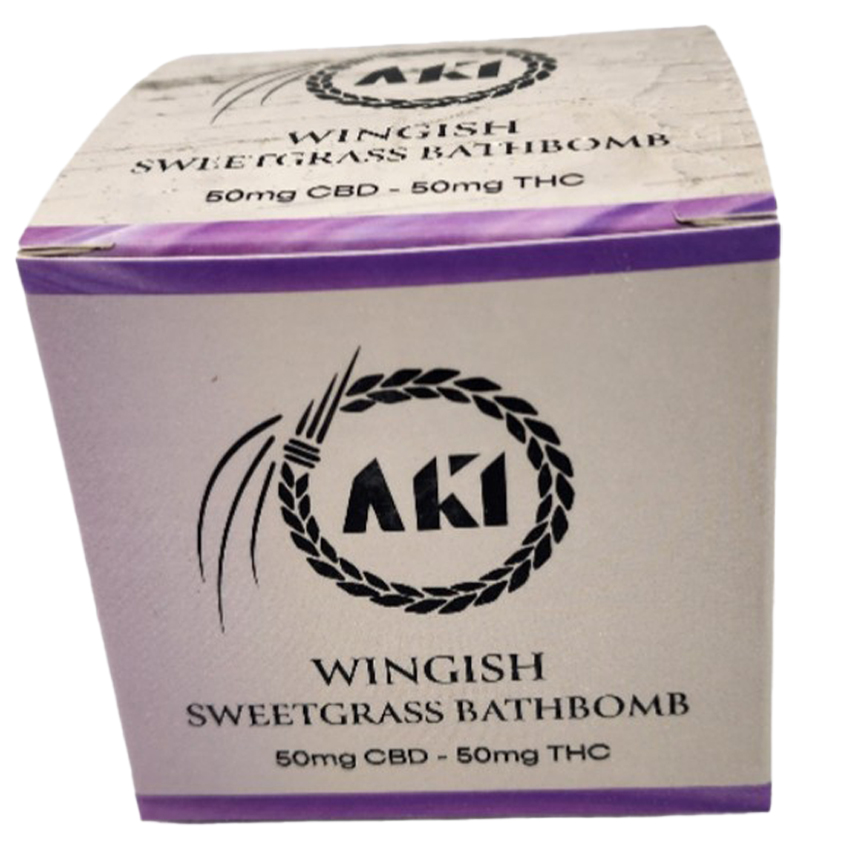 Wingish Sweetgrass Bath Bomb 1:1, Aki Wellness